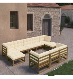 Salon de jardin 10 pcs avec...