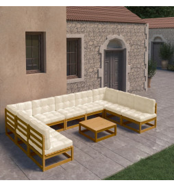 Salon de jardin 10 pcs avec...