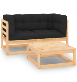 Salon de jardin 3 pcs avec...