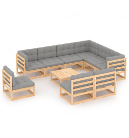 Salon de jardin 10 pcs avec...