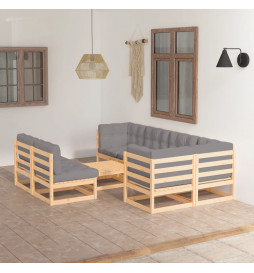 Salon de jardin 8 pcs avec...