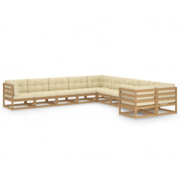 Salon de jardin 10 pcs avec...