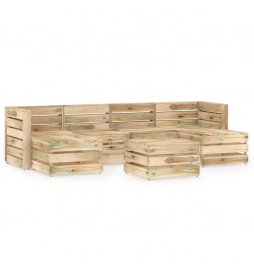Salon de jardin 7 pcs Bois...