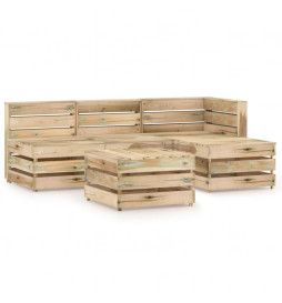 Salon de jardin 5 pcs Bois...