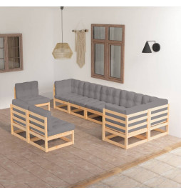 Salon de jardin 9 pcs avec...