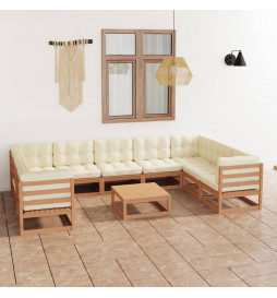Salon de jardin 10 pcs avec...