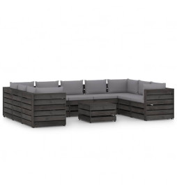 Salon de jardin 10 pcs avec...