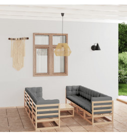 Salon de jardin 9 pcs avec...