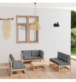 Salon de jardin 7 pcs avec...