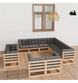 Salon de jardin 11 pcs avec...