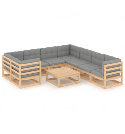 Salon de jardin 9 pcs avec...
