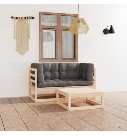 Salon de jardin 3 pcs avec...