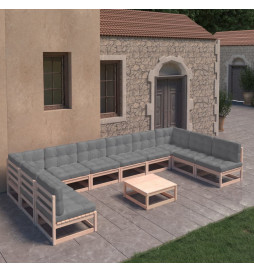 Salon de jardin 11 pcs avec...