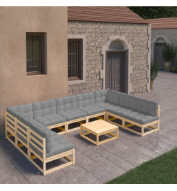 Salon de jardin 10 pcs avec...