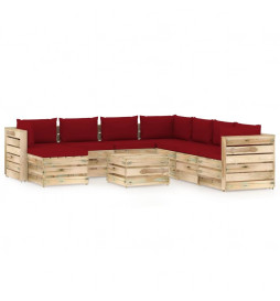 Salon de jardin 9 pcs avec...