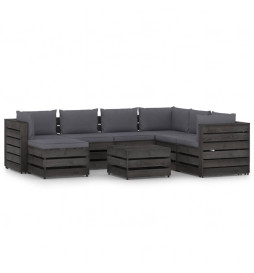 Salon de jardin 8 pcs avec...