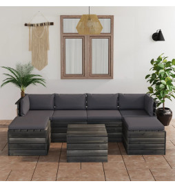 Salon palette de jardin 7...
