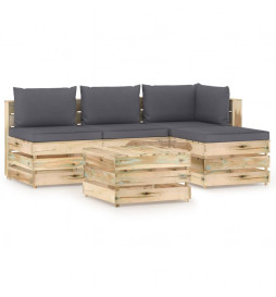 Salon de jardin 5 pcs avec...