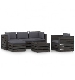 Salon de jardin 6 pcs avec...