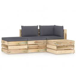 Salon de jardin 4 pcs avec...