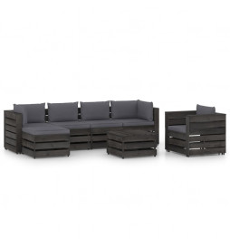 Salon de jardin 7 pcs avec...