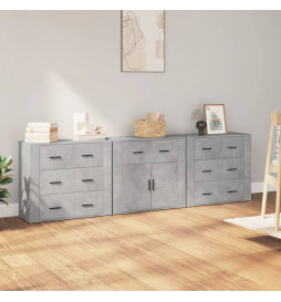 Buffets 3 pcs gris béton...