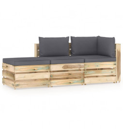 Salon de jardin 3 pcs avec...