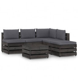 Salon de jardin 6 pcs avec...