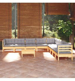 Salon de jardin 10 pcs avec...