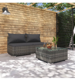 Salon de jardin 3 pcs avec...