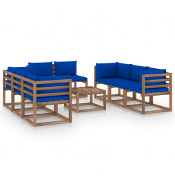 Salon de jardin 9 pcs avec...