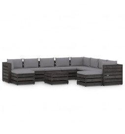 Salon de jardin 11 pcs avec...