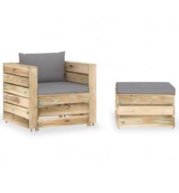 Salon de jardin 2 pcs avec...