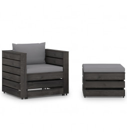 Salon de jardin 2 pcs avec...