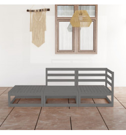 Salon de jardin 3 pcs Gris...