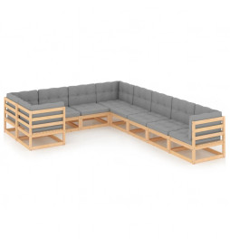 Salon de jardin 9 pcs avec...