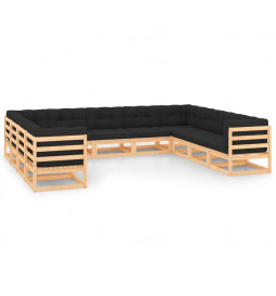 Salon de jardin 11 pcs avec...