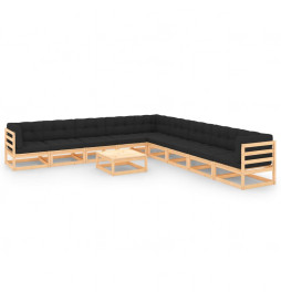 Salon de jardin 10 pcs avec...