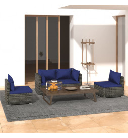 Salon de jardin 4 pcs avec...