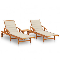 Chaises longues 2 pcs avec...