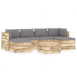 Salon de jardin 7 pcs avec...