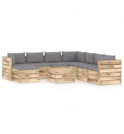 Salon de jardin 9 pcs avec...