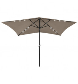 Parasol avec LED et mât en...
