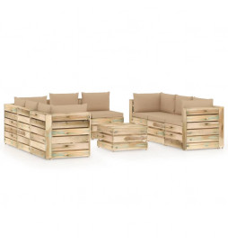 Salon de jardin 9 pcs avec...