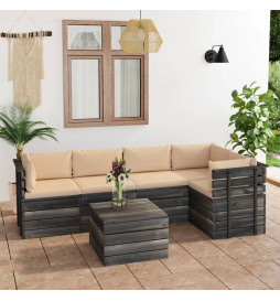 Salon palette de jardin 6...