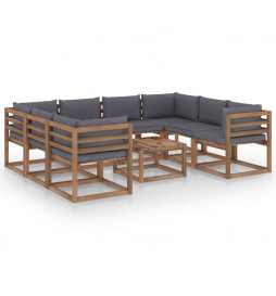 Salon de jardin 9 pcs avec...
