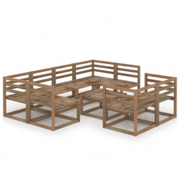Salon de jardin 9 pcs...