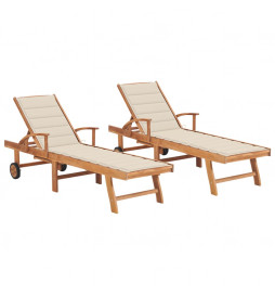 Chaises longues 2 pcs avec...