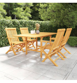 Salon de jardin 5 pcs Bois...