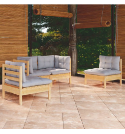 Salon de jardin 4 pcs avec...